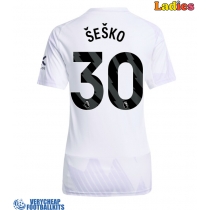 Manchester United Benjamin Sesko #30 Replica Away Shirt Ladies 2025-26 Short Sleeve